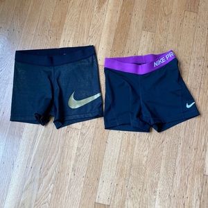 Nike Pro training shorts, 2 pairs